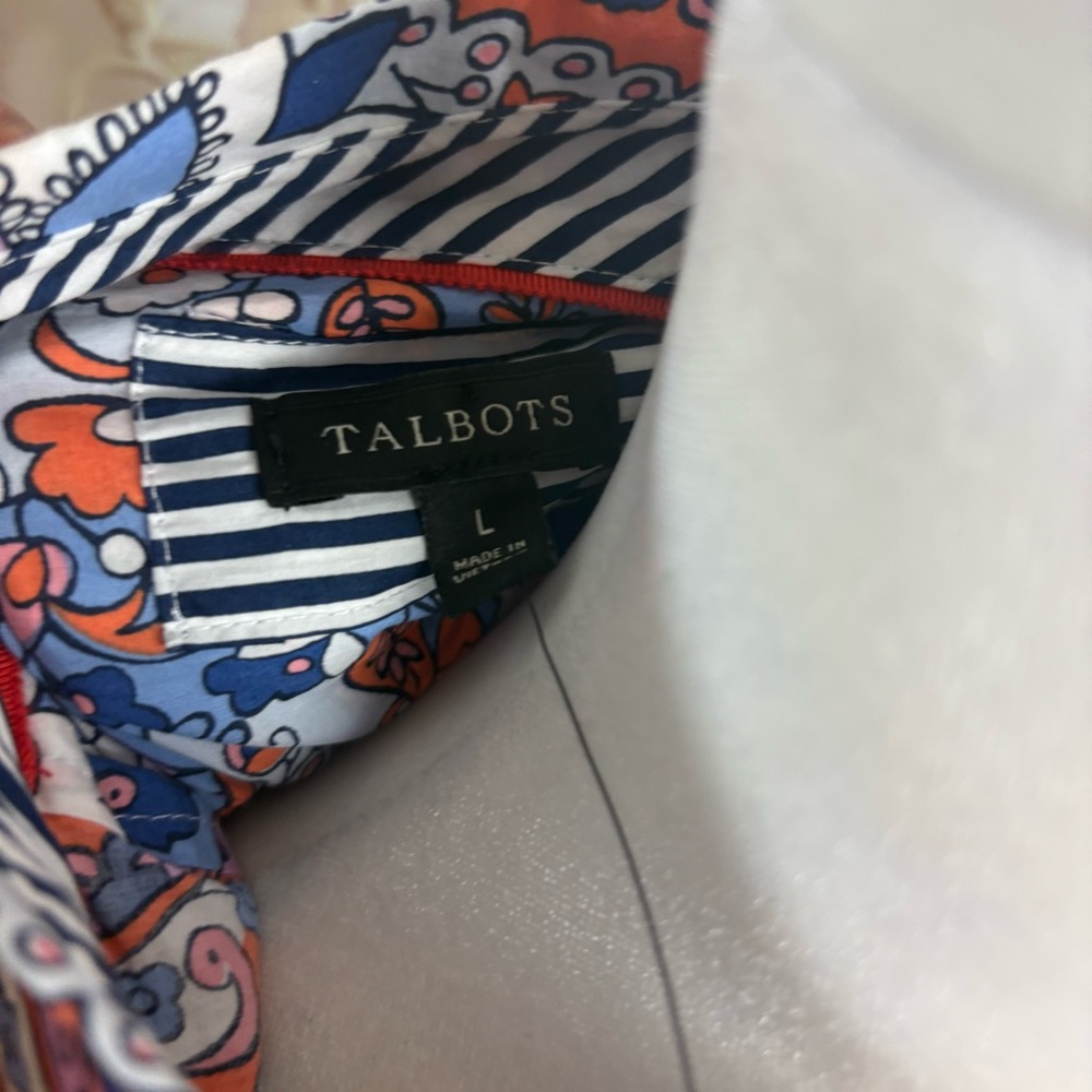 NEW Talbots Floral Paisley Button-Down Blouse in Lavender Multi - Picture 10 of 11